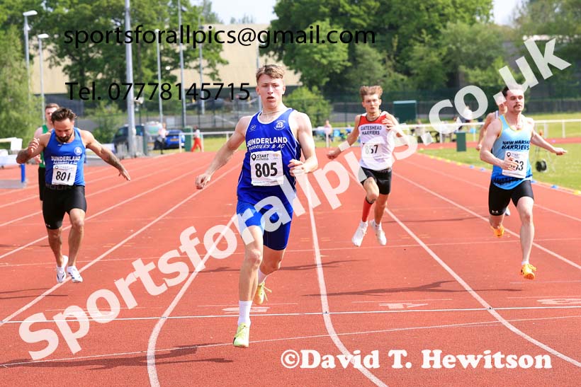 Mens Seniors 200 metres, 2024 North Eastern Track and Field Champs., Middlesbrough.  Photo: David T. Hewitson/Sports for All Pics